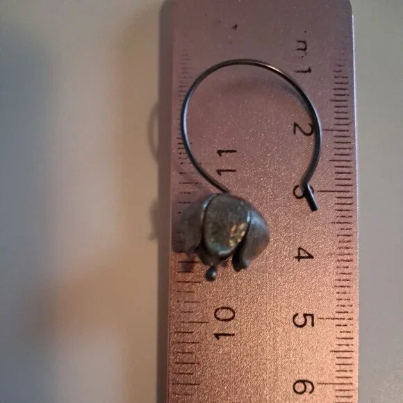 Silver Lily of The Valley Earring - Picture 6 of 6